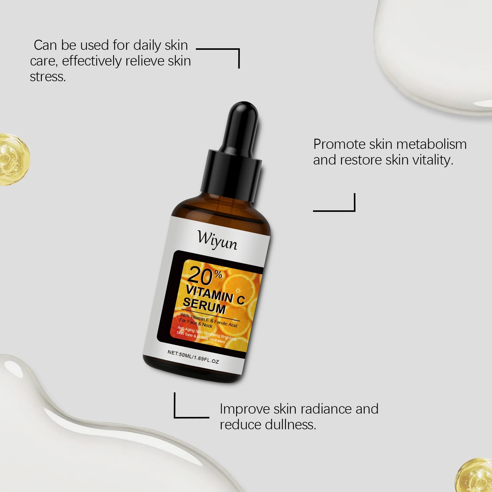 Vitamin C Fine Line Remover Face Serum Lifting Firm Remove Wrinkle Dark Spot Moisturizing Beauty Skin Whitening Brighten Essence Oasis Select