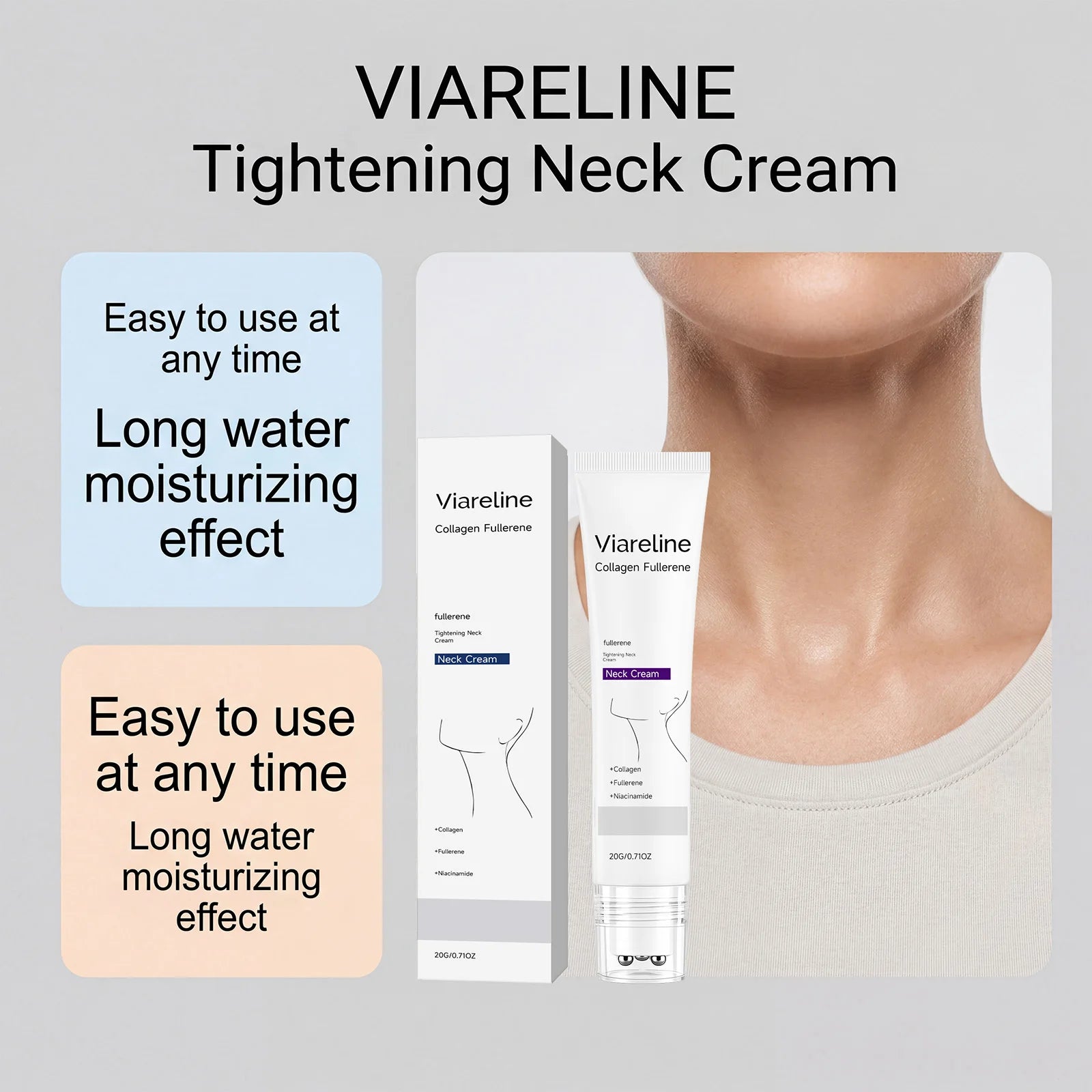 Collagen Neck Firming Cream Deep Hydration Moisturize Anti-Aging Anti-Wrinkle Tighten Smooth Fine Lines Lifting Neck Care Cream Oasis Select