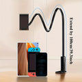 360° Rotating Tablet Phone Holder, Long Arm Spiral Base Mount for Bed Headboard Desk, Adjustable Stand Tablet Wall Mount Oasis Select Black-100cm 39.3inch