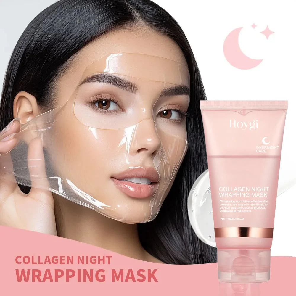 Collagen Overnight Wrapping Peel Off Facial Mask Set Korean Collagen Night Wrapping Mask Deeply Hydrates Night Care Mask Cream Oasis Select
