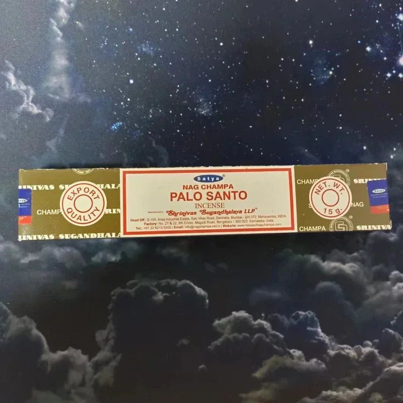 Batch Incense Satya 2/5 Packs Nag Champa PALO SANTO SANDALWOOD Super Hit Natural Karma Best Selling Original 100% Incense Sticks Oasis Select PALO SANTO 5 small boxes