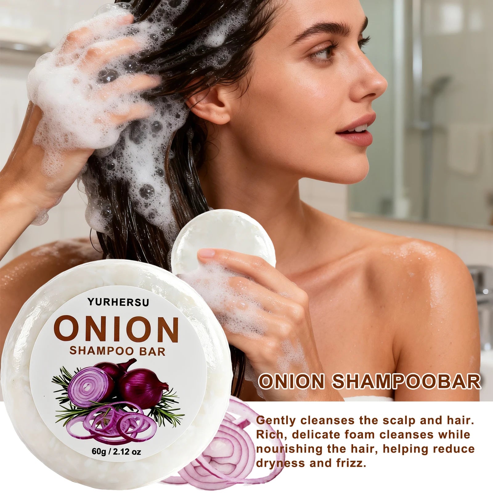 Vegan Onion Shampoo Bar – Oil Control, Frizz & Scalp Care Solid Shampoo Bar Oasis Select