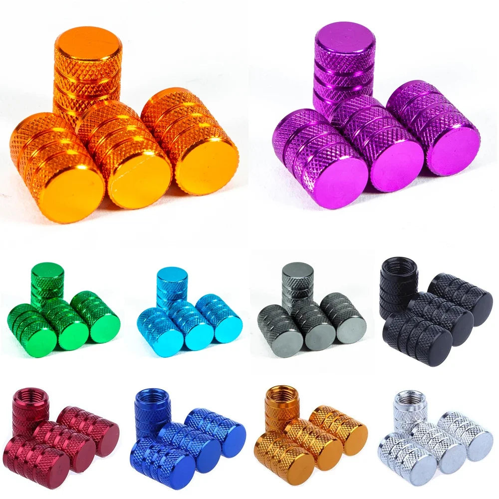 4Pcs/Set Aluminum Alloy Car Whee Tire Valve Caps Valve Stems Cover Car Wheel Dustproof Cap For Car Truck Motorcycle Bicycle Oasis Select