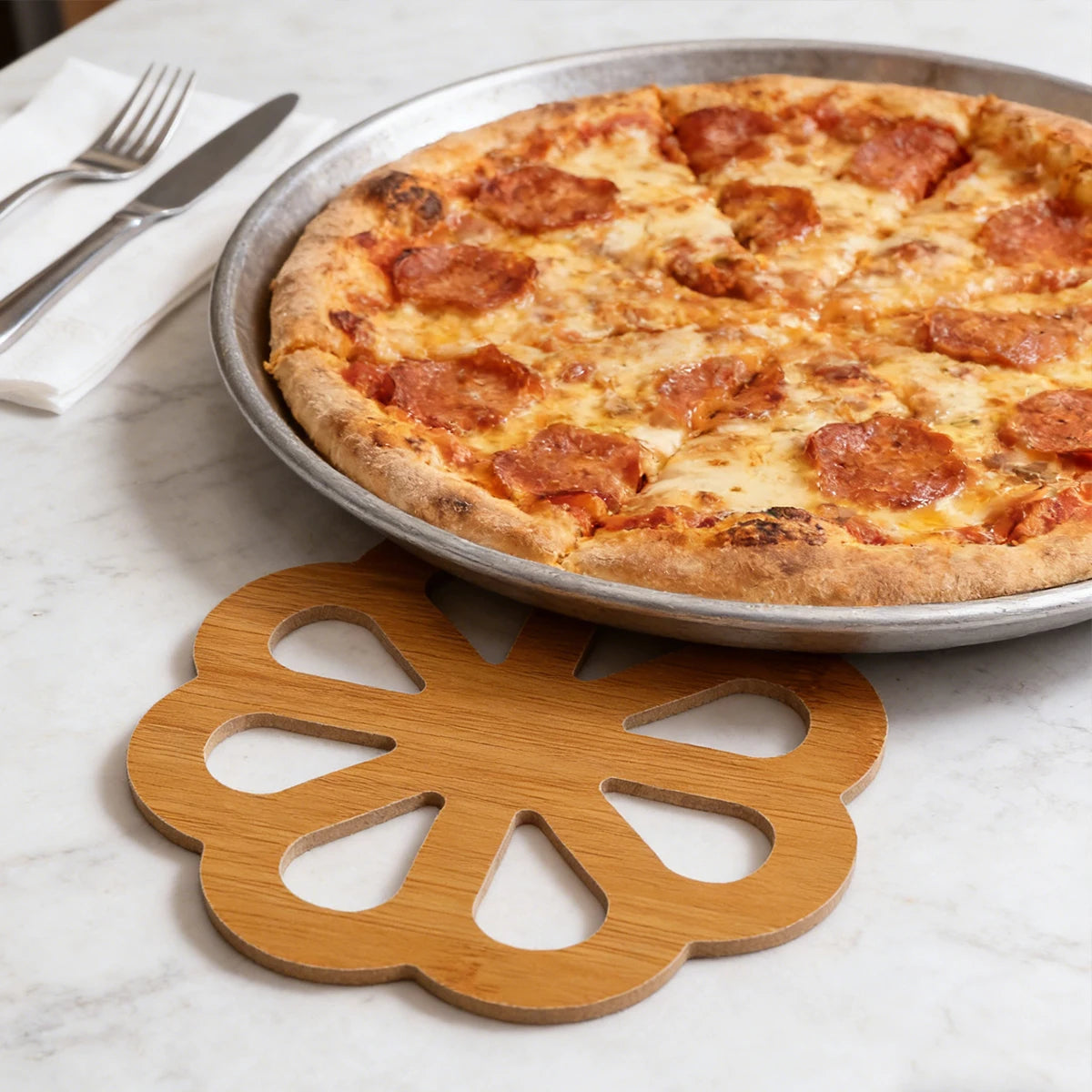 Thickened Wooden Trivets for Hot Pots Pans Hollow Carved Heat Resistant Coasters Non-Slip Round Wood Hot Pads for Kitchen Decor Oasis Select