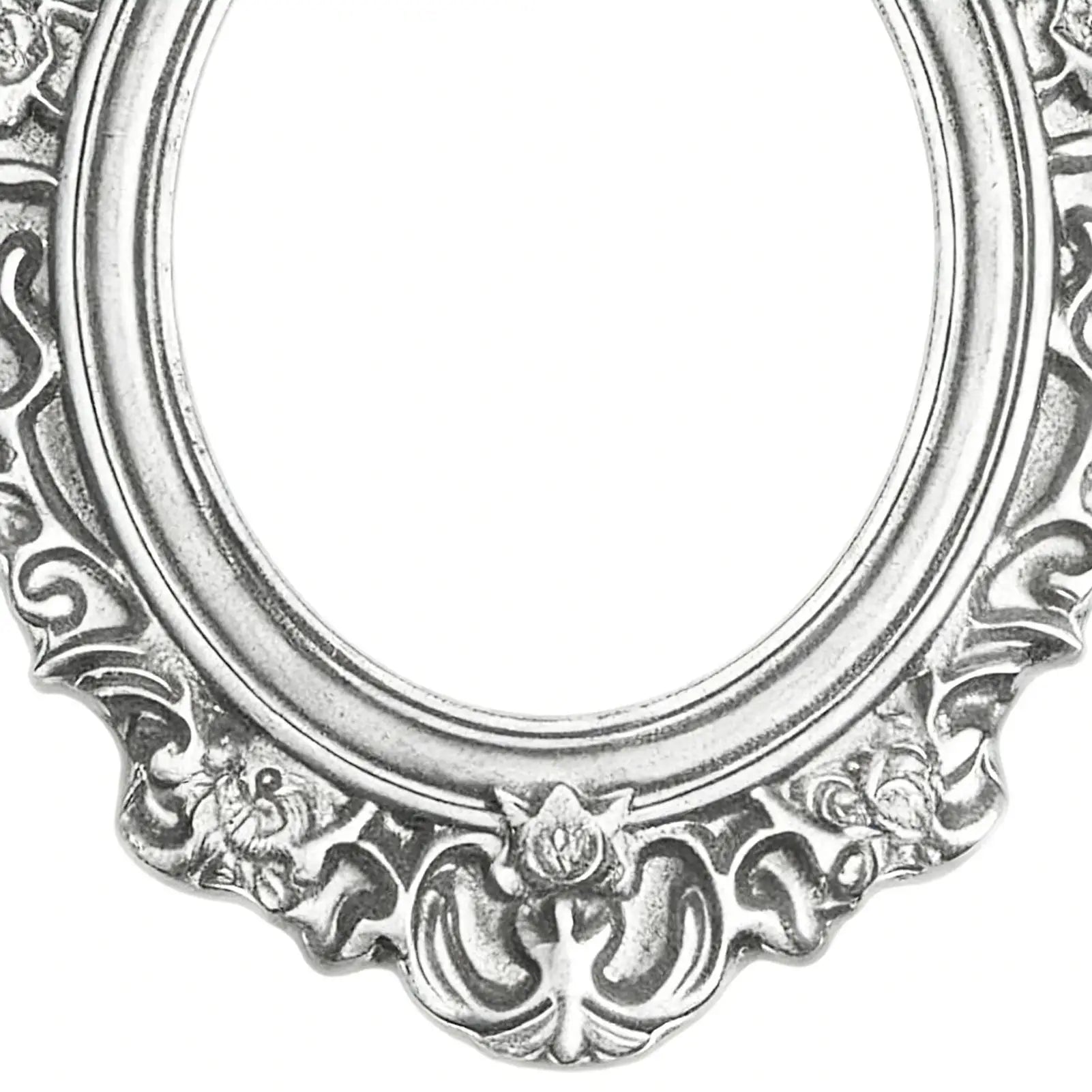 5pcs Retro silver Miniature Photo Frames Baroque Resin Mini Photo Frame Accessory Mini House European Vintage Frame Decoration Oasis Select