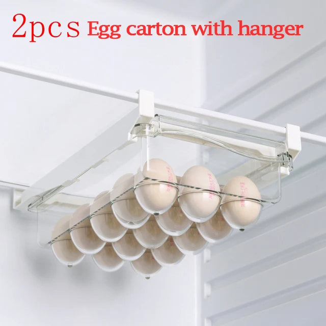 Clear Fridge Organizer Drawer – Slide-Under Shelf Storage Box Fridge Organizer Drawer Oasis Select 2PC egg carton box