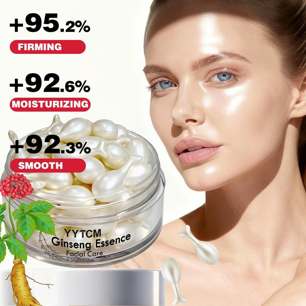 Ginseng Essence Capsules, Moisturizing and Firming Essence Serum, Contains Squalane, Niacinamide, Vitamin E, Retinol, Deep Hydration (0.34Gx30 Capsules)/Bottle-1 Bottle Oasis Select