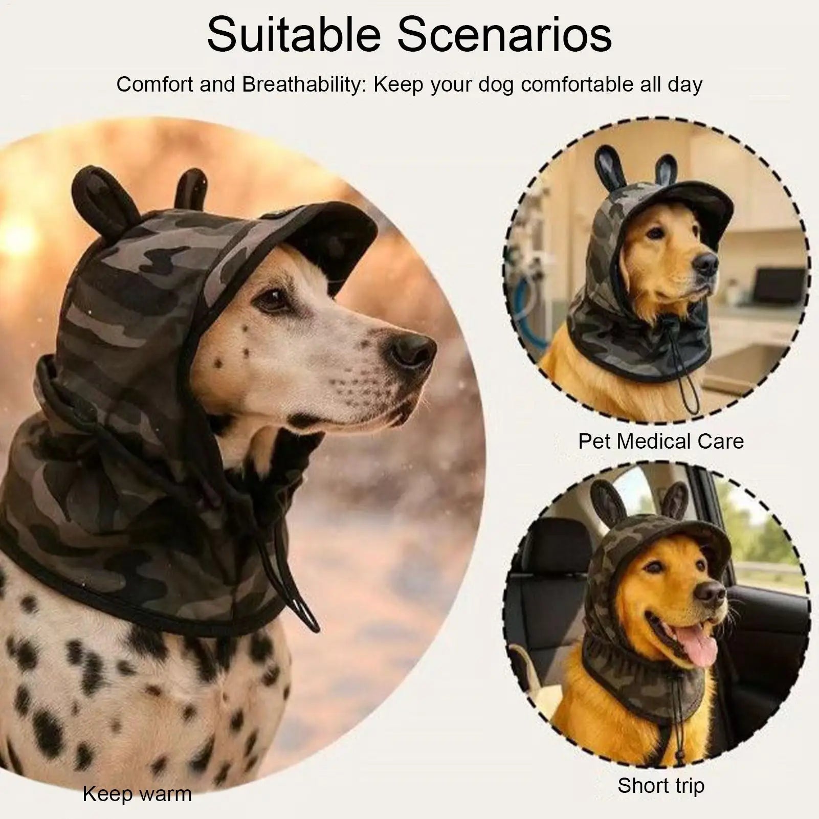 Dog Sun Hat Outdoors Walking Dog Windproof Sun Protection Sun Hat Pull Drawstring Adjustable Bucket Hat Sun Shade Pet Supplies Oasis Select