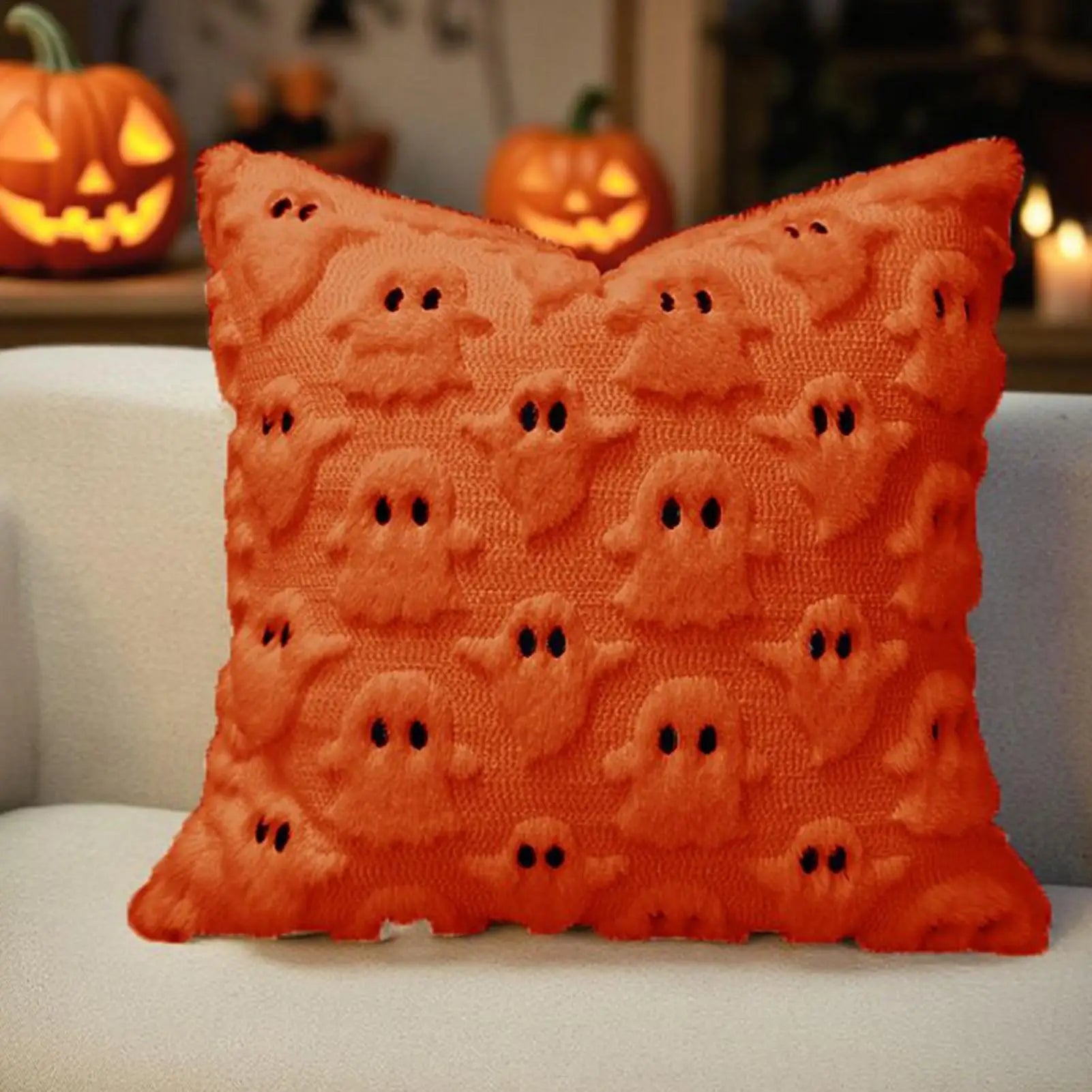 Halloween pillow cover ghost decorative pillow cover perfect Halloween pillow decoration and sofa backrest white ghost pillow Oasis Select