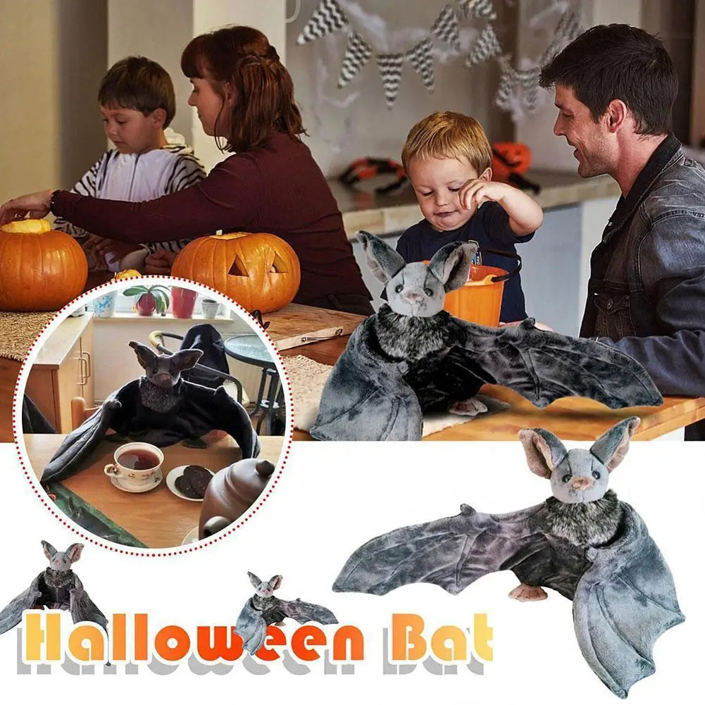Lovely Grey Bat Plush Stuffed Bat Doll Plush Throw Pillow For Boys and Girls Christmas Halloween Decoration Holiday Gifts Oasis Select