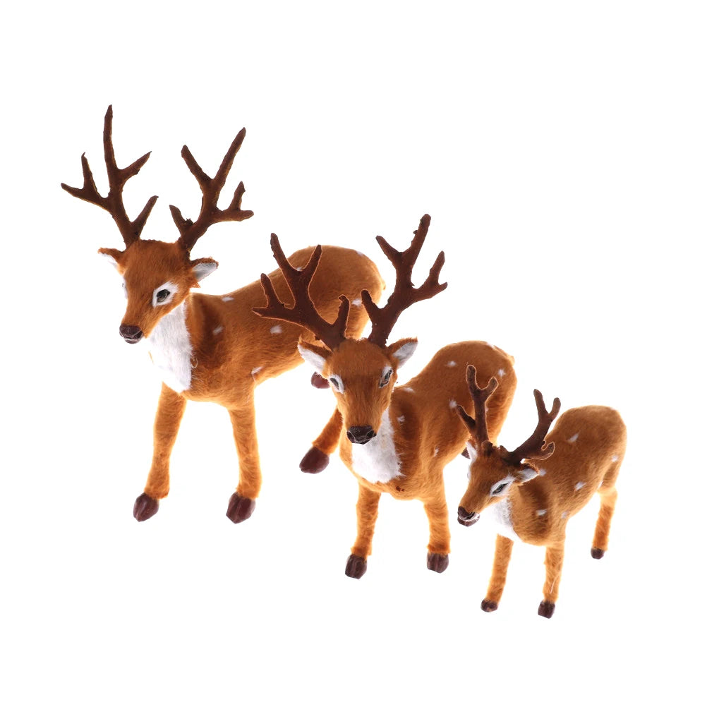 15cm, 20cm, 25cm Christmas Simulation Plush Reindeer Xmas Elk Plush TOY New Year Decorations Oasis Select