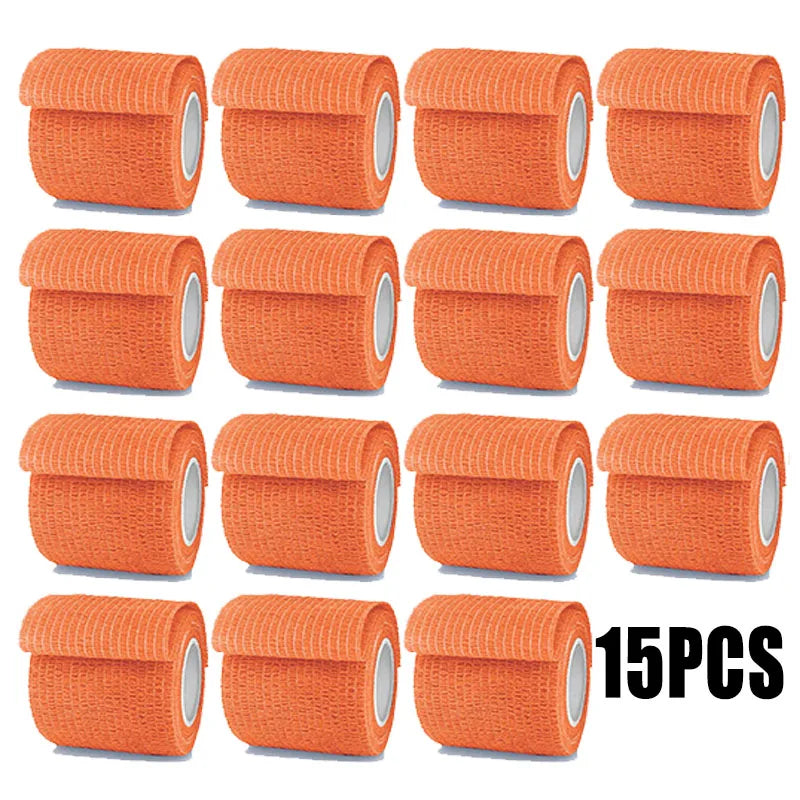 1/15/48Rolls Self Adhesive Bandage Wrap,Cohesive Bandage Wrap For Sport And Athletic,Orange Breathable Vet Wrap For Wounds Oasis Select 15pcs 10cmx4.8m