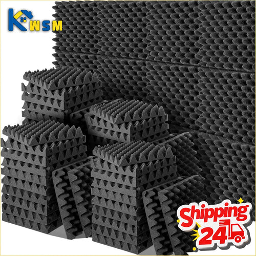 12PCS High Density Egg Crate Soundproofing Foam Panel Fire Resistant Acoustic Insulation for Studio Home Wall Noise Reduction Oasis Select