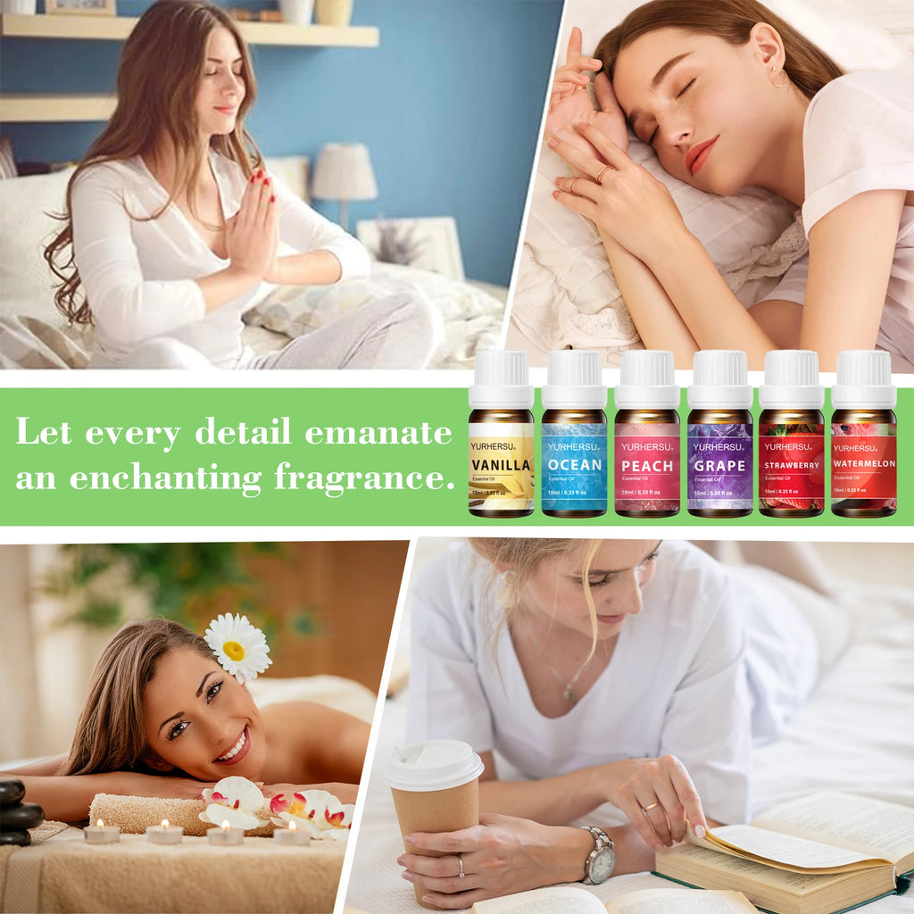 YURHERSU 6-Piece Natural Essential Oils Face Skincare Set Face Essential Oil Set Oasis Select