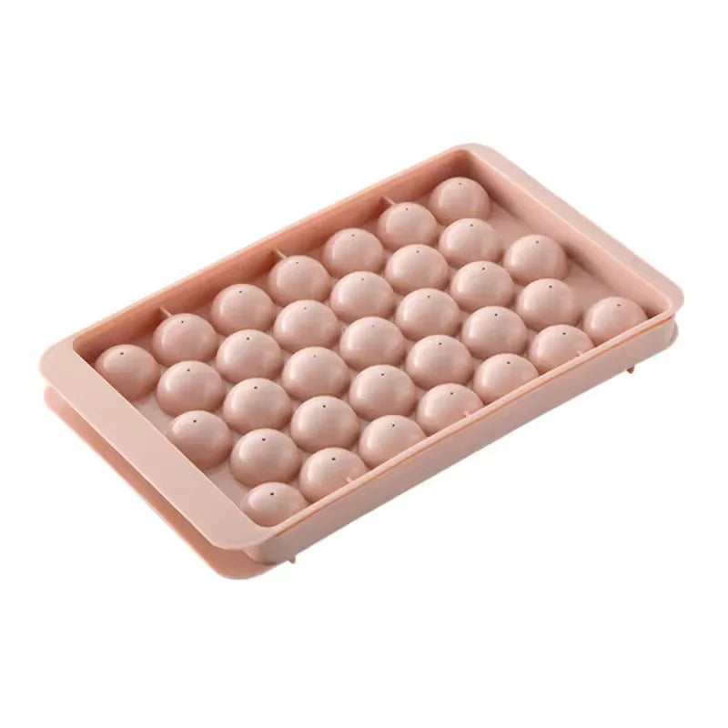 33-Piece Round Ice Ball Maker Tray with Lid | Cocktail & Whiskey
