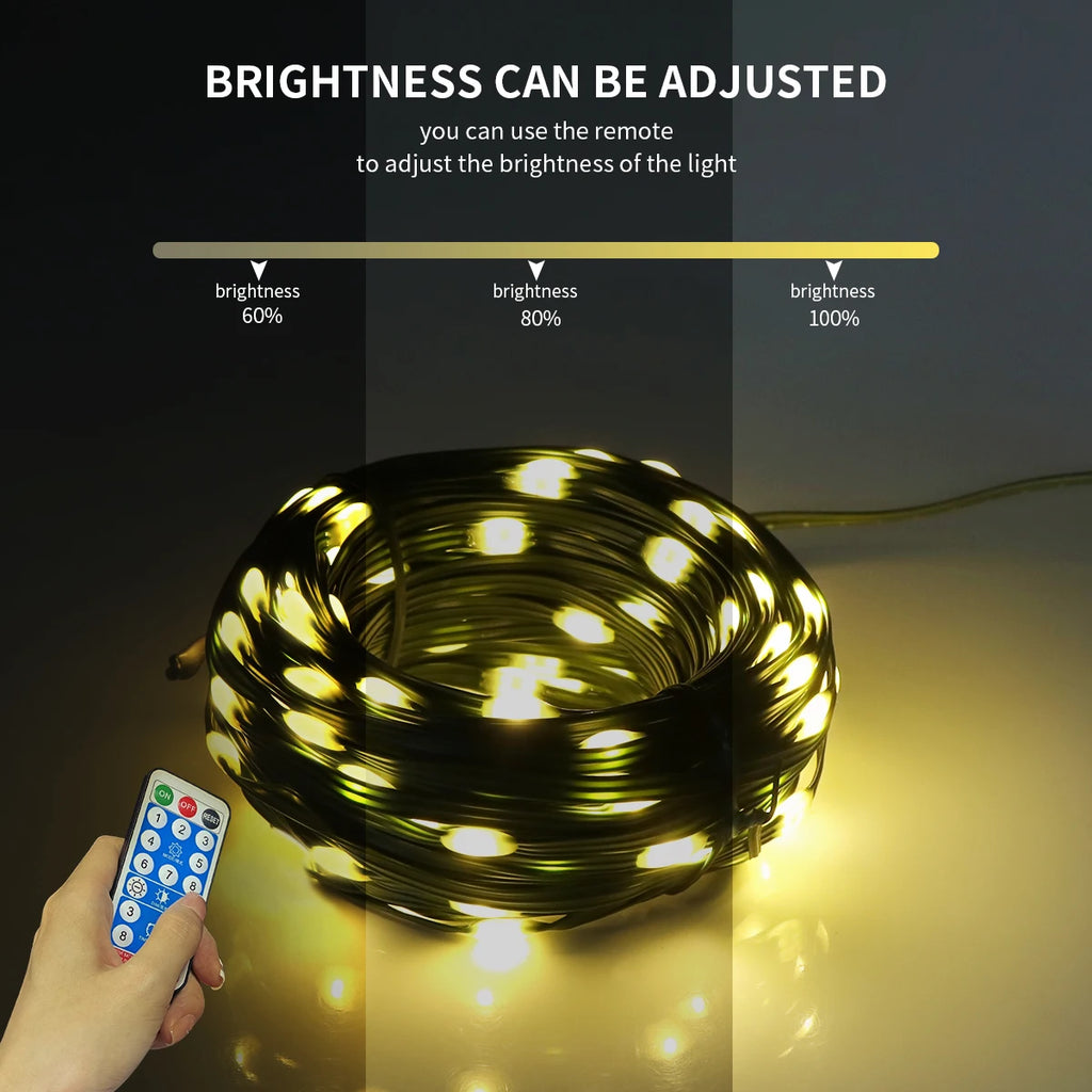 100M/50M/30M/20M/10M Outdoor Solar LED Light String Xmas Holiday Party Festoon Street Yard Wedding Garland Ambinet Decoration Oasis Select