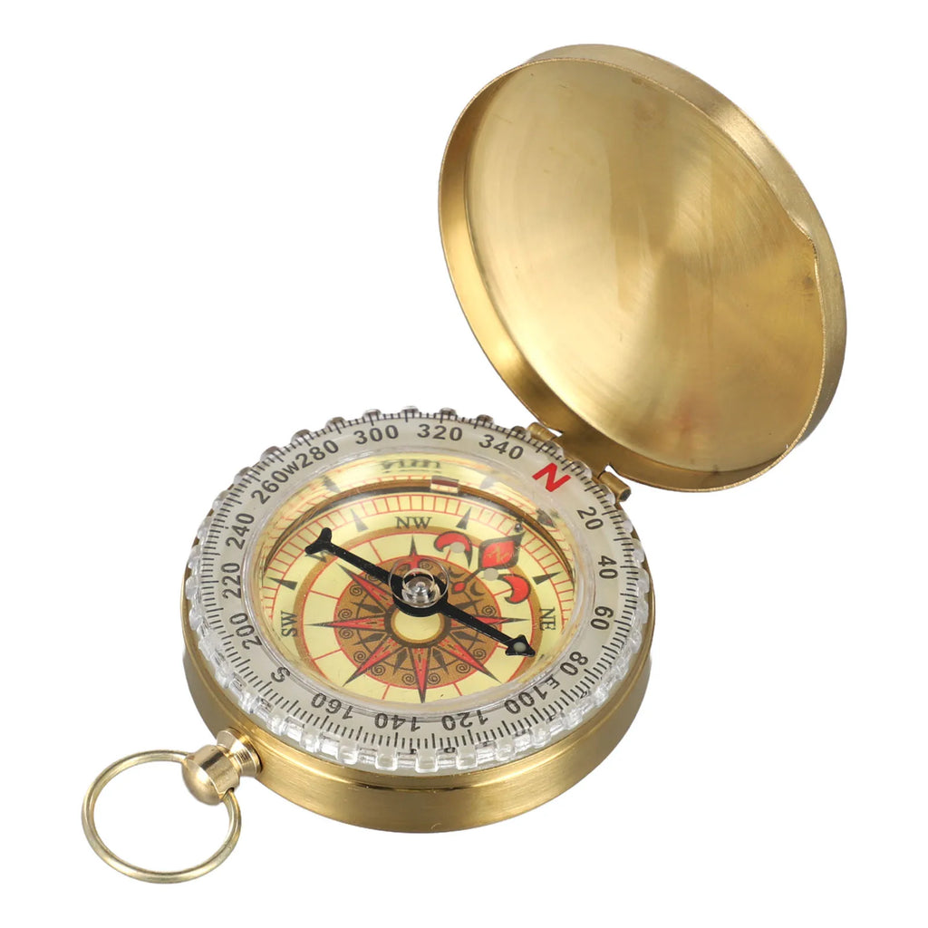 1PCS Brass For Compass Golden Hiking Pocket Portable Noctilucent Vintage For Precisio-n Dial Navigation Parts For Adventurers Oasis Select