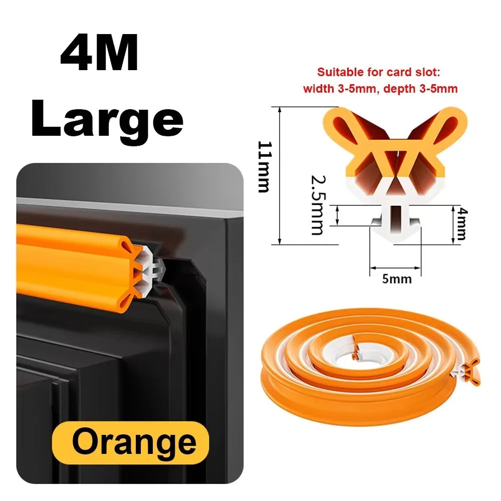 New 4M Window Seal Strip Self-adhesive TPE Weather Strip Flexible Bilateral Insulation Strip Window Insulation Oasis Select Large Orange