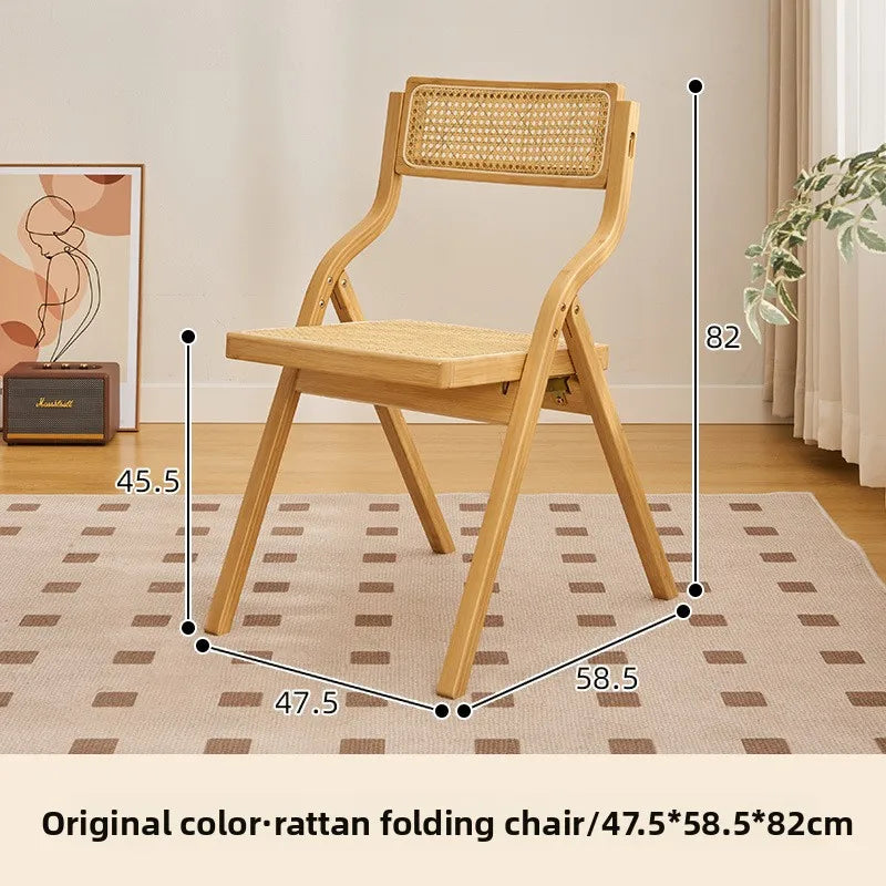 Japanese rattan dining table and chair small round table household balcony South East Asia bed and breakfast tea table log wind Oasis Select Folding chair