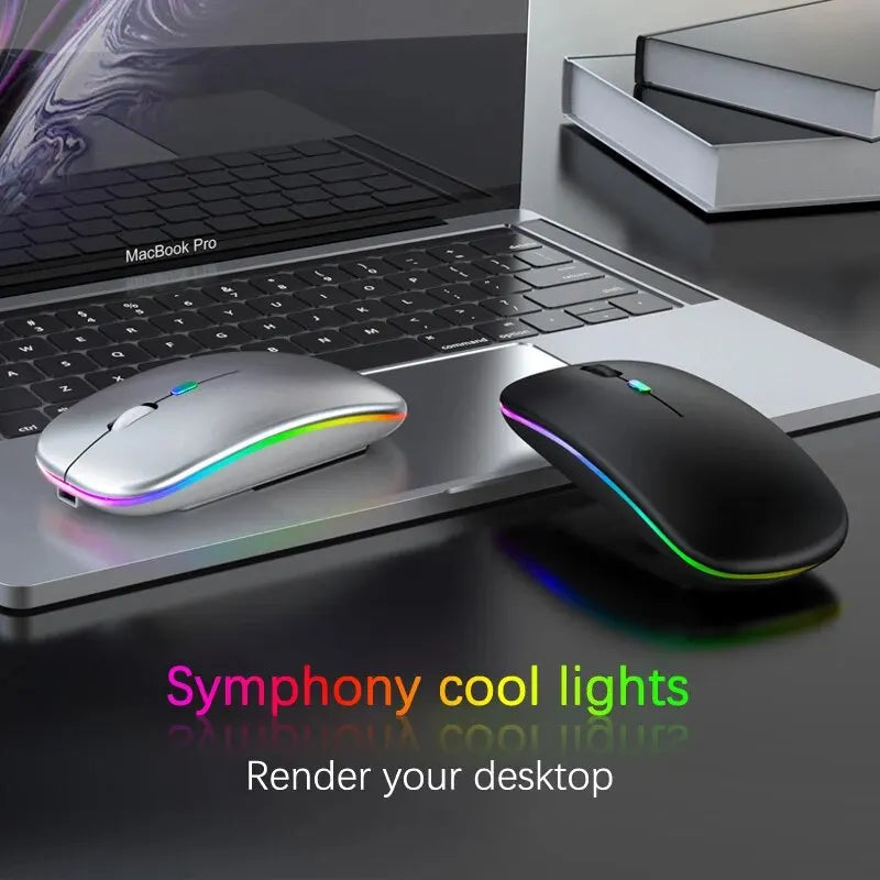 Wireless Mouse RGB Rechargeable Bluetooth Mice Wireless Computer Mause LED Backlit Ergonomic Gaming Mouse for Laptop PC 3600DPI Oasis Select