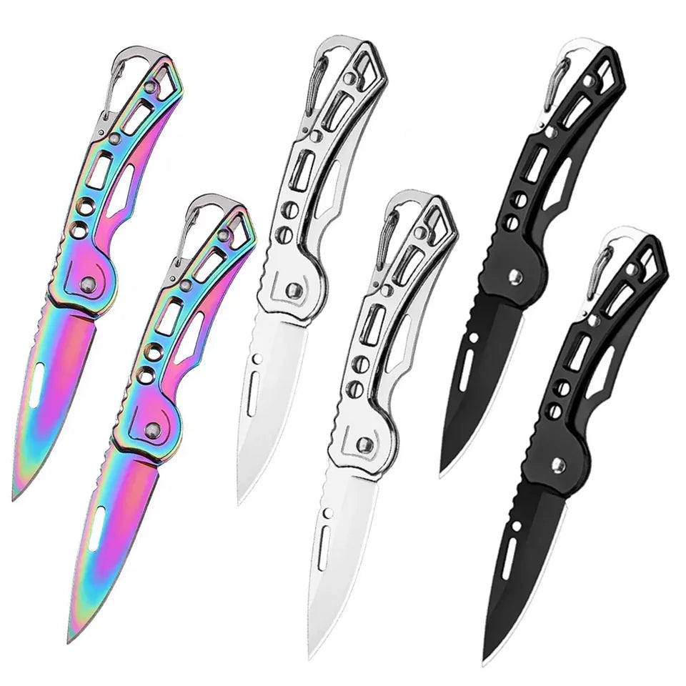 3/6pcs Folding Pocket Knife Stainless Steel Survival Hunting Camping Fishing Portable Fruit Knife Carrying Key Outdoor Tools Oasis Select Mixed Pack-6pcs