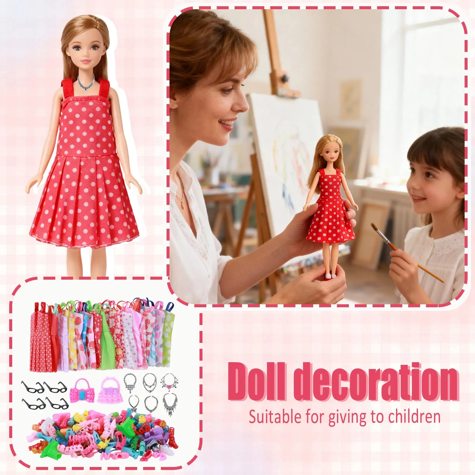 32-Piece Barbie Doll Clothes & Accessories – Dresses, Shoes & More Doll Clothes Set Oasis Select