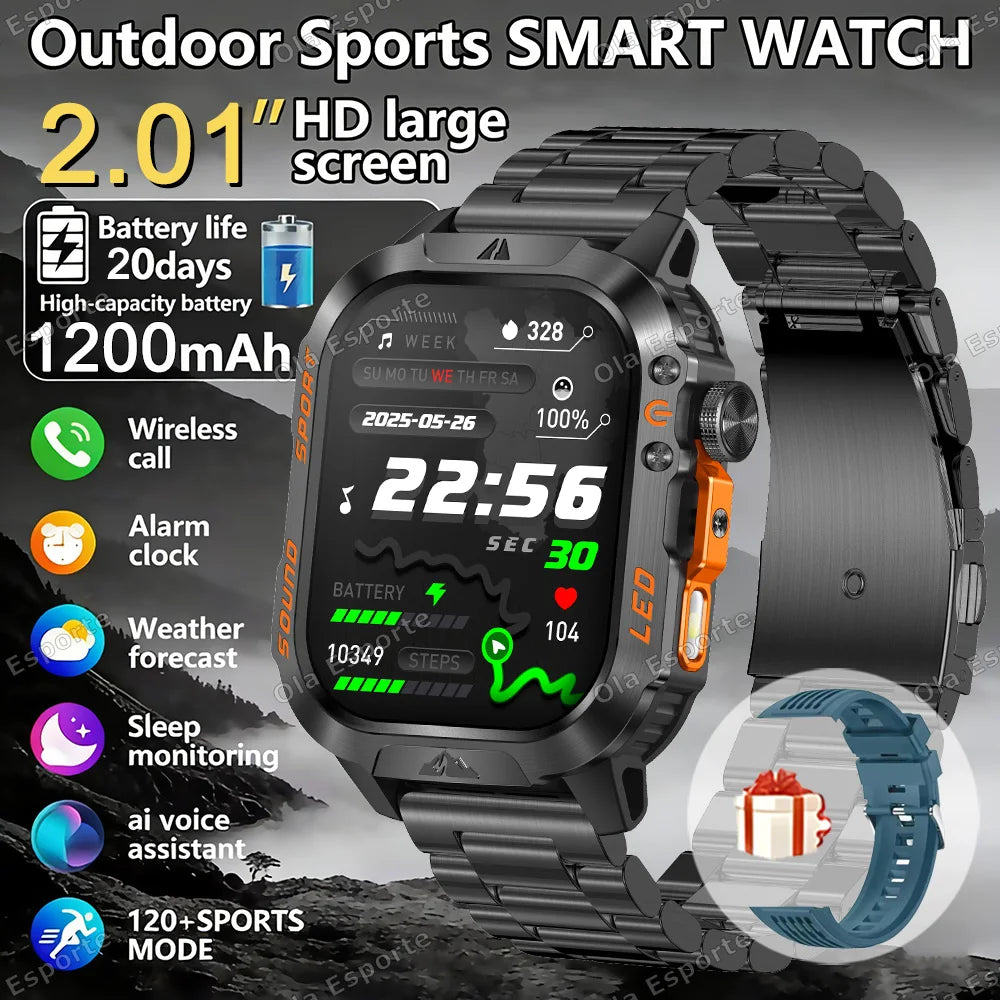 Ola Esporte HT30 Military Smartwatch | LED Flashlight & BT Call