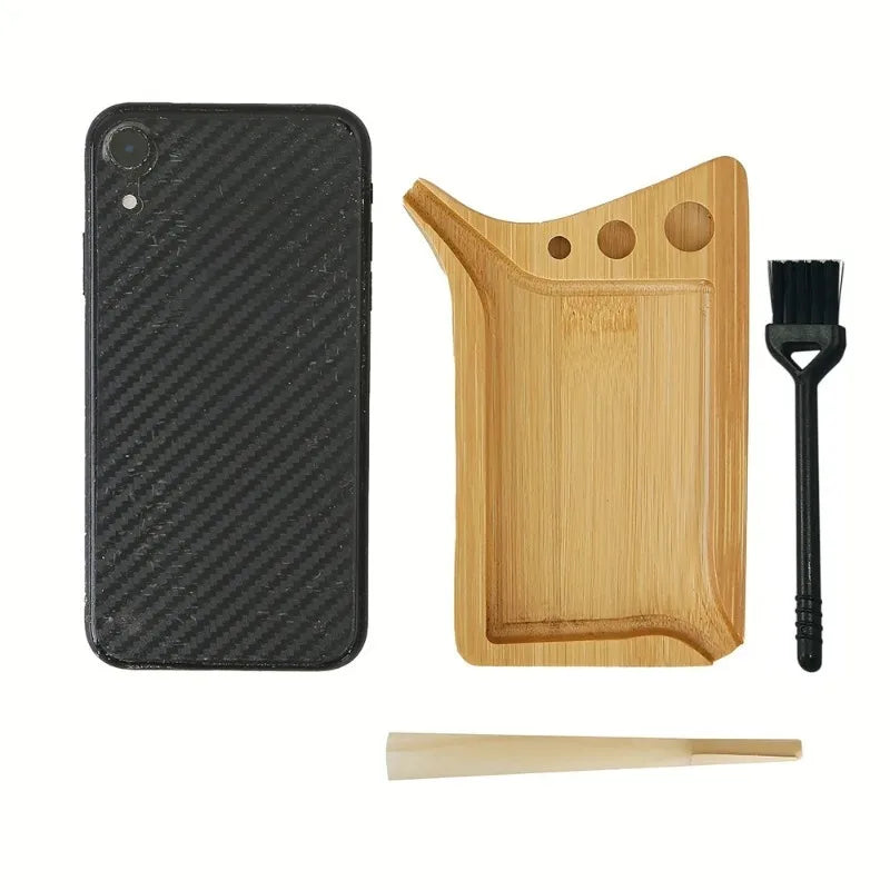 Creative Minimalist Wooden Cigarette Tray Creative Slotted Funnel-shaped Cigarette Operating Table Cigar Cigarette Tray Oasis Select