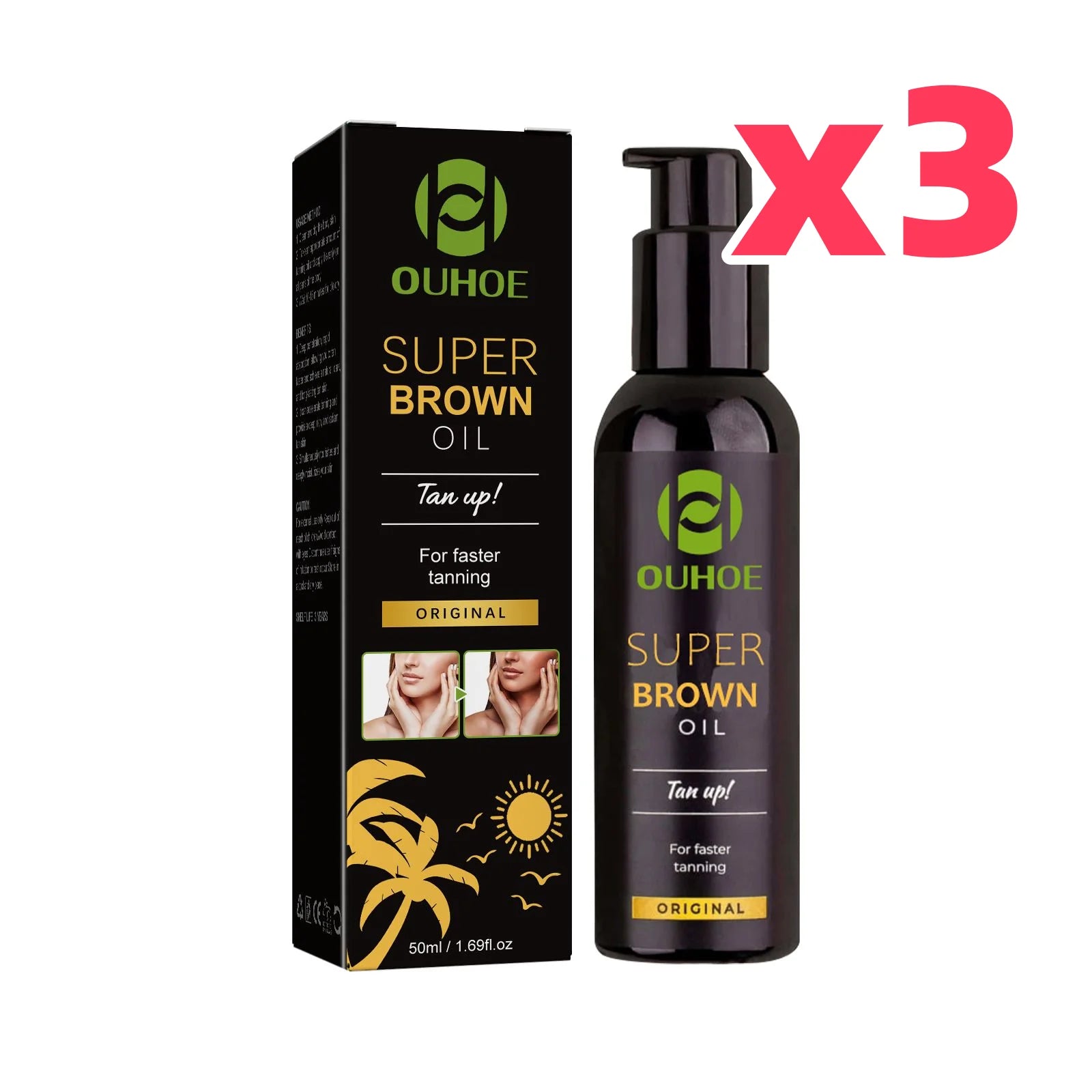 Tanning Oil Build Bronze Face Body Tone Enhance Post Sun Bronzing Solarium Lock Moisturizing Softness Darker Solar Tanning Oil Oasis Select 150ml boxed