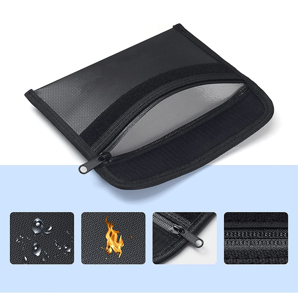 Fireproof Waterproof Document Bag | Zipper Cash Safe Pouch