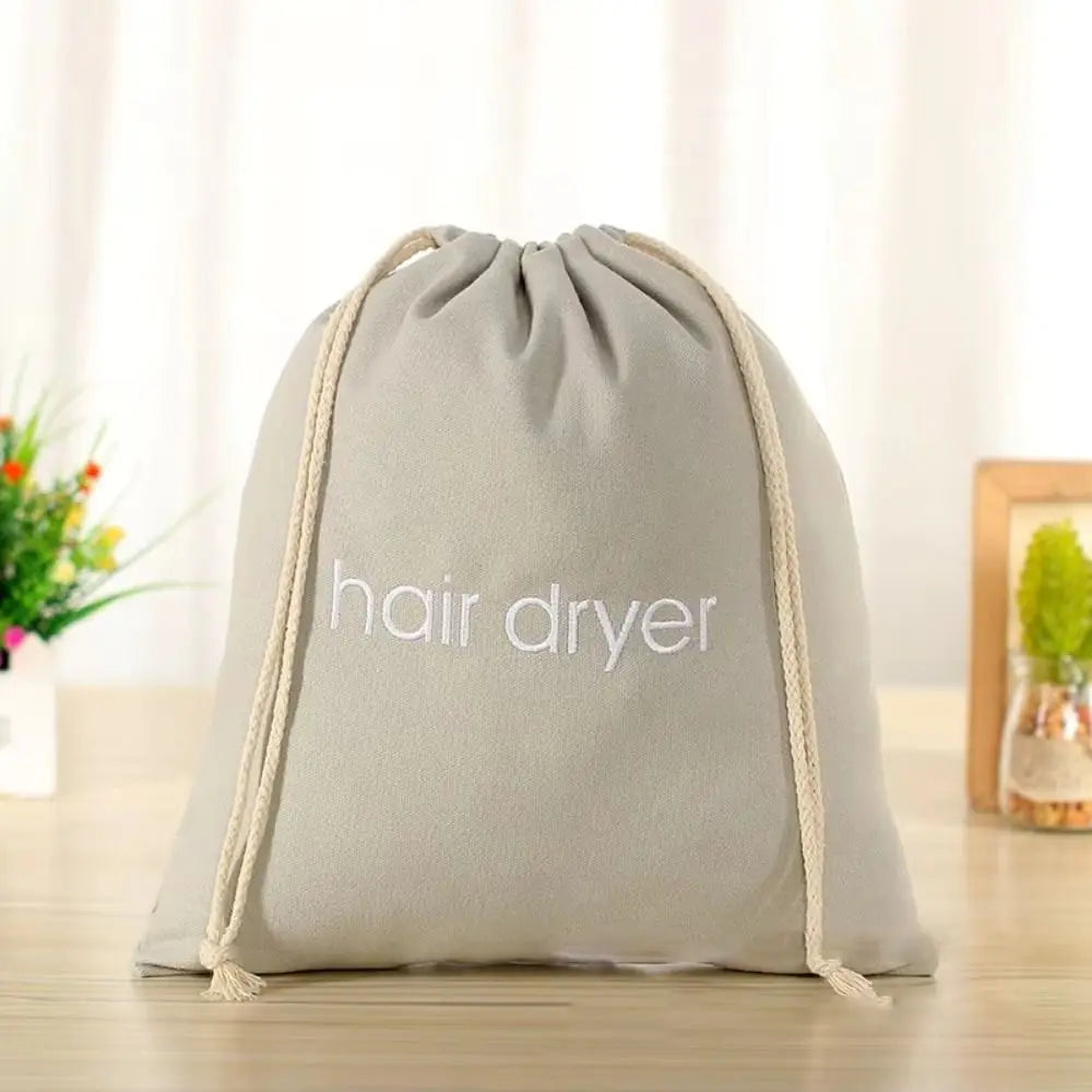 Portable Dustproof Hair Dryer Cloth Bag Large Capacity Drawstring Hairdryer Bag Canvas Hair Diffuser Oasis Select