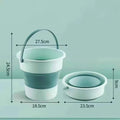 Folding bucket Portable station wagon Car fishing bucket Household large-capacity bathing foot bucket Thickened plastic Oasis Select green M