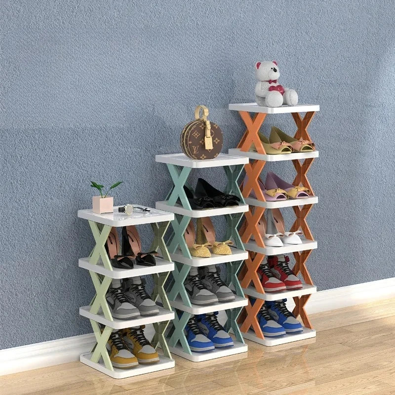 Household Economy Simple Shoe Rack Multi-layer Space Saving Free Installation of Dustproof Folding Plastic Shoe Storage Rack Oasis Select