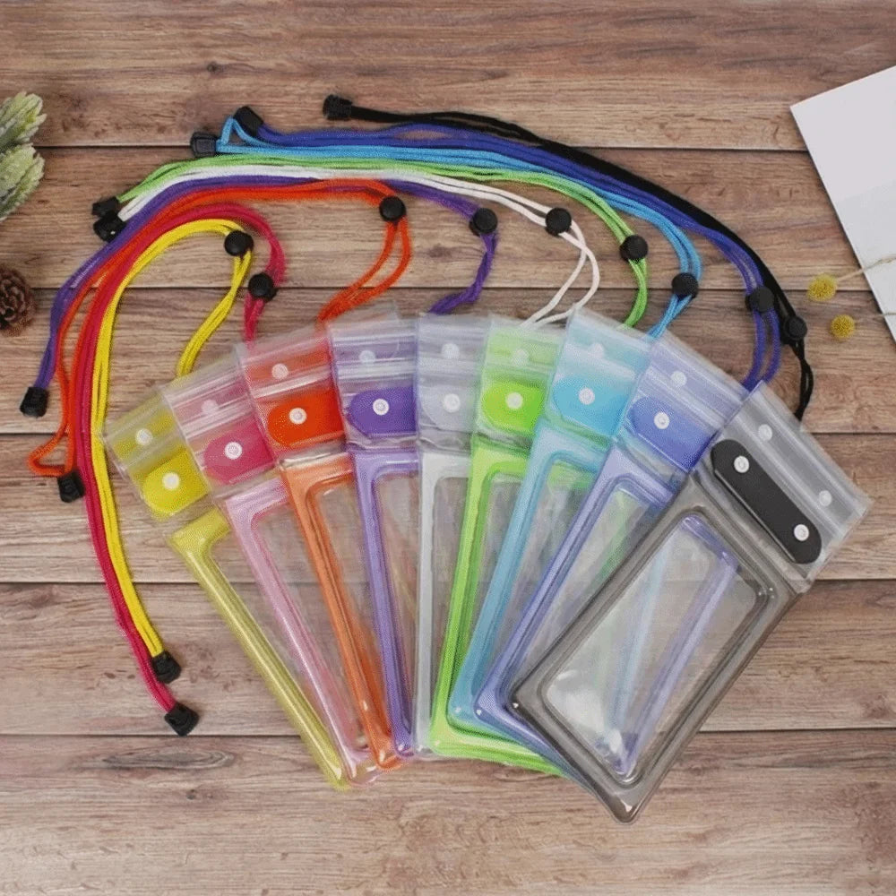 Floating Design Water-Sprinkling Festival Phone Pouch Transparent Touchable Swimming Bag Three Fold Full View Waterproof Bag Oasis Select