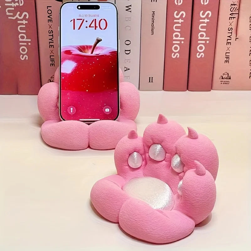 Cute Cat Paw Phone Holder PP Hard Plastic Tablet Stand Desktop Decoration 3D Printing Lazy Support Stand Home Desktop Decoration Oasis Select