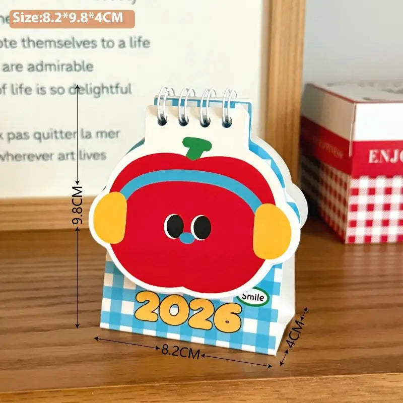 1Pcs Cartoon Portable Coil Monthly Calendar Planner 2026 Horse Year Mini Desk Calendar Office And Home Decor New Year's Present Oasis Select A12