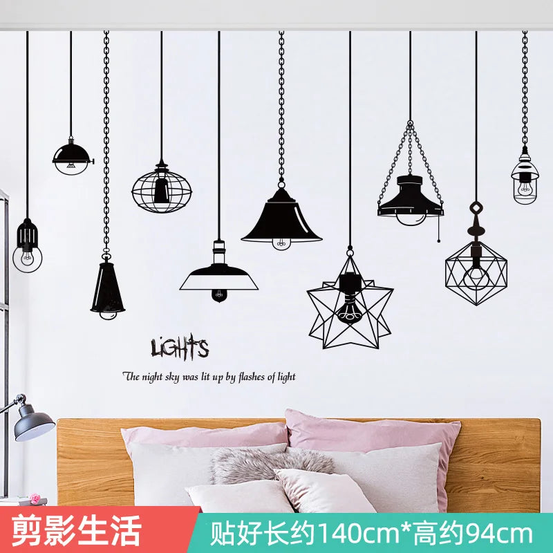 Ink Smudge Light Blue Mountain Background Wall Decoration Stickers Bedroom Bedside Chinese Artistic Conception Wall Stickers Oasis Select 21
