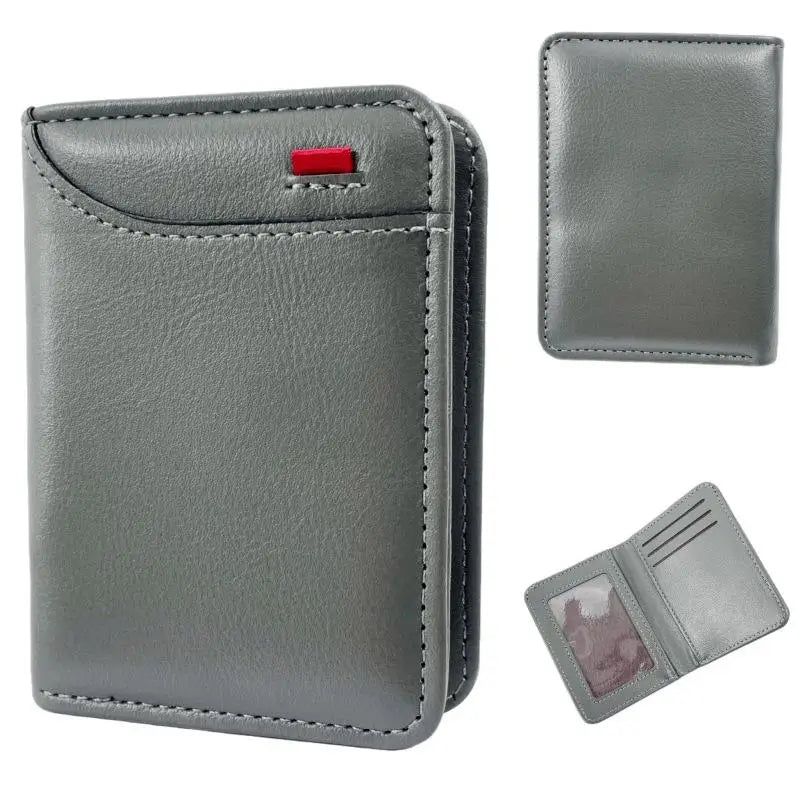 Men's Slim Bifold PU Leather Wallet – Card & Cash Holder