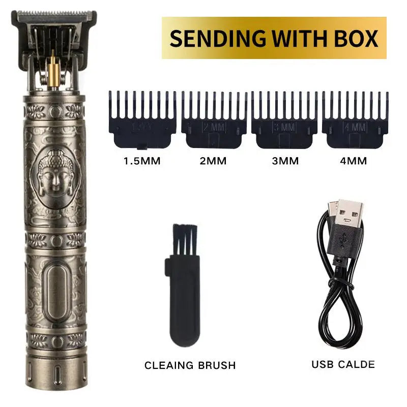 Professional Hair Trimmer Wireless Electric Hair Clipper Beard Shaver Men Hair Cutting Machine Barber For Men Haircut Style Oasis Select Bronze Buddha Head