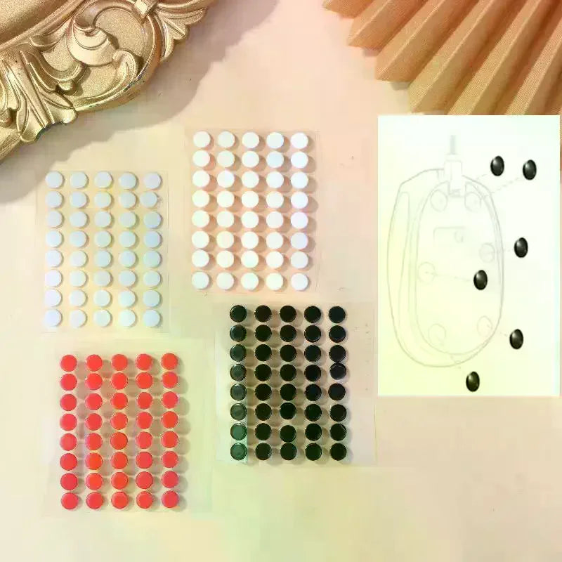 40Pcs 6.5mm Diameter 0.8mm Thickness Small Dots Universal Mouse Skates For Mouse Foot Glide Feet Sticker Oasis Select