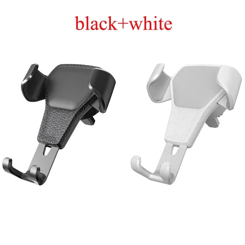 1/2/3/4pcs Universal Gravity Auto Phone Holder Car Air Vent Clip Mount Mobile Phone Holder CellPhone Stand Support For iPhone Oasis Select Black - White