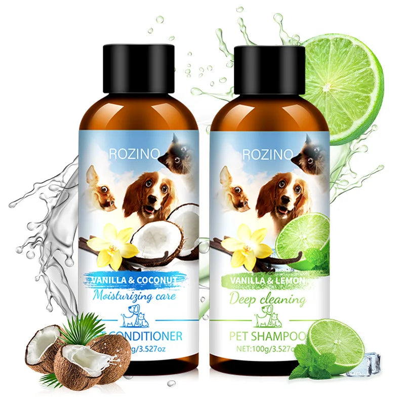 Pet Shower Gel and Conditioner Combo Pack, Perfect Clean Shampoo and Conditioner, Chemical Free, for Pets Cats and Dogs Oasis Select