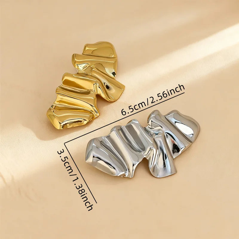 Irregular Geometric Brooch Gold Plated Statement Lapel Pin Unisex Minimalist Jewelry Old Money Style Suit Jacket Accessory Oasis Select