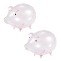 2X Pig Piggy Bank Money Boxes Coin Saving Box Cute Transparent Glass Souvenir Birthday Gift For Children Kids-Pink Oasis Select Pink