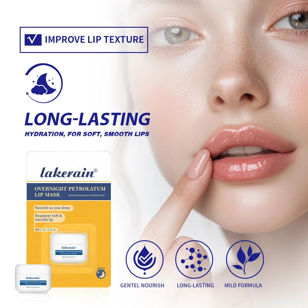 Overnight Petrolatum Lip Mask Long-lasting Moisturizing Nourishing Repair Improve Dry Lips Reduce Wrinkles Hydration Lip Balm Oasis Select