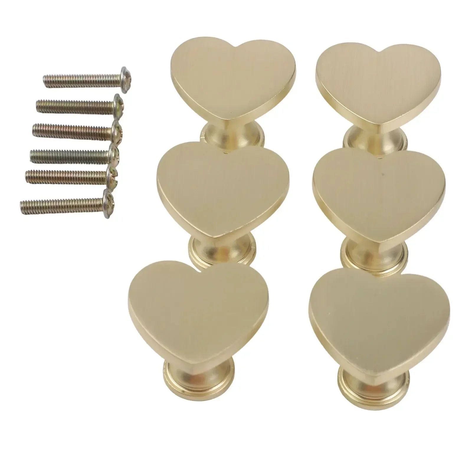 6 Heart Shaped Zinc Alloy Cabinet Knobs with Screws for Furniture Handles Suitable for Drawers Closets Wardrobes and Cupboards Oasis Select
