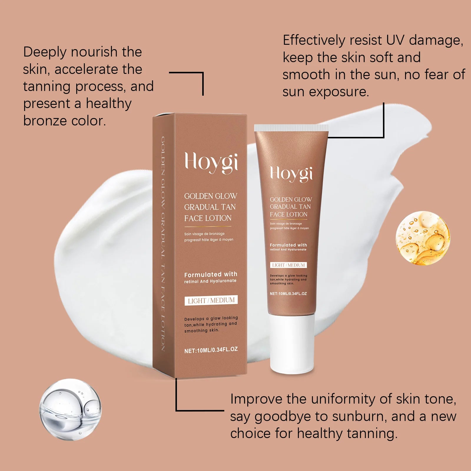 Self-Tanning Lotion Sunless Self Tanner for Face Body Waterproof Long-Lasting Glow Body Bronzer Even Skin Tone Bronzing Lotion Oasis Select