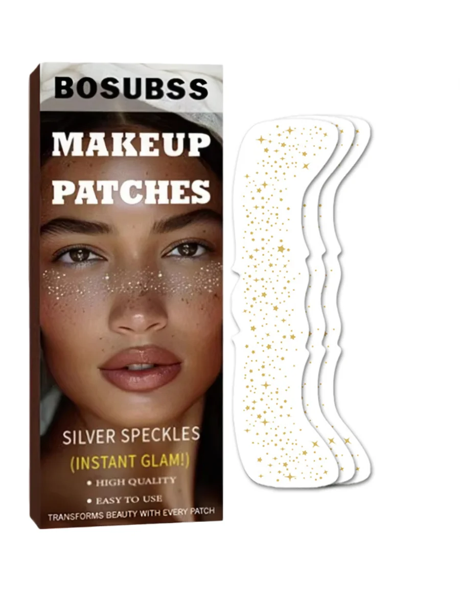 6/3pcs/set - Silver Star Sparkling Spot Tattoo Sticker Facial Stickers Easy to Create Natural Freckle Makeup Beauty Makeup Oasis Select 3pcs 1
