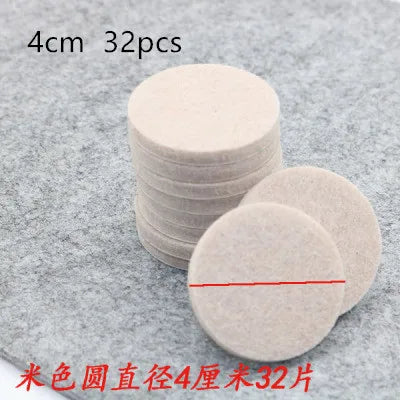 18-128 PCS Felt Chair Leg Pads 5mm Thick Floor Scratch Protector Mat Mute Non-slip Self Adhesive DIY Furniture Accessories Oasis Select Beige Round 4cm