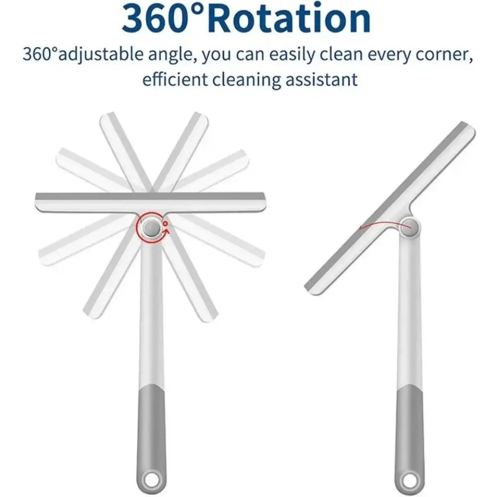 New PP 360 Degree Shower Squeegee TPR White Mirror Scraper Bathroom Cleaner Shower Use Oasis Select